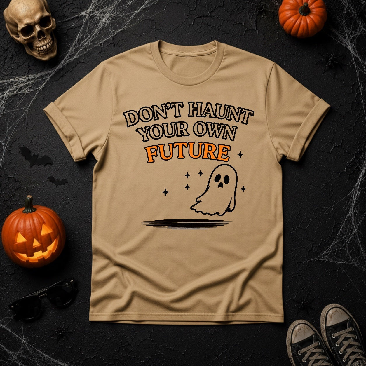 Don't Haunt Your Own Future Ghost T-Shirt - Sandstone