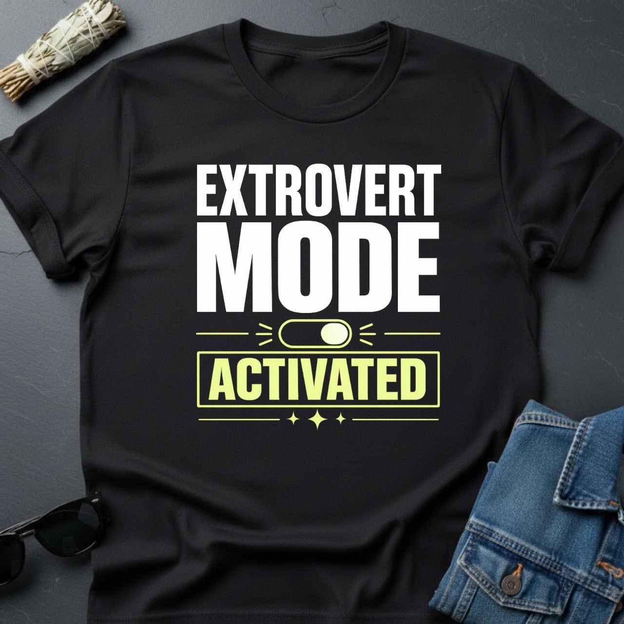 Extrovert Mode: Activated - Cosmic Motivational T-Shirt - Youniverses