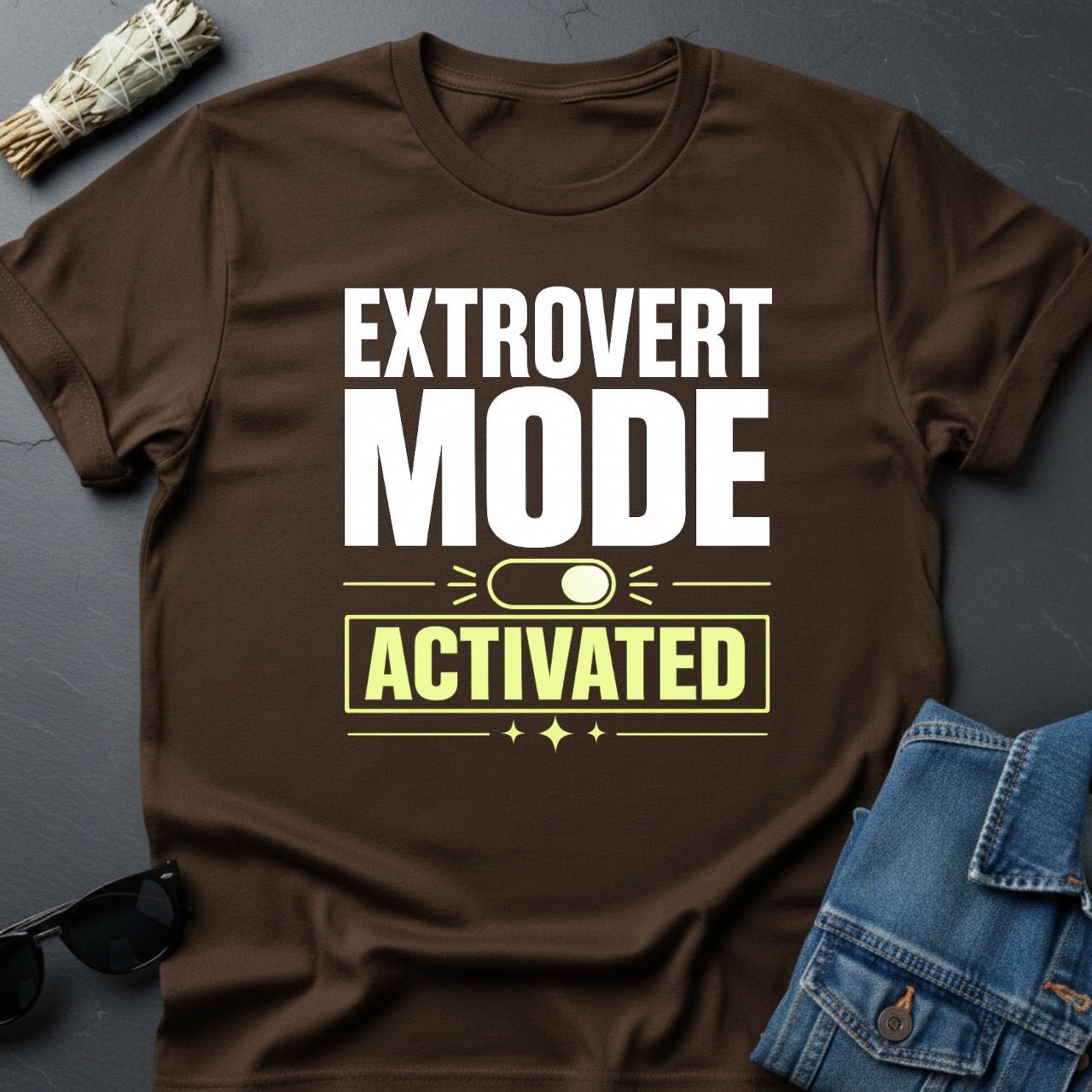 Extrovert Mode: Activated - Cosmic Motivational T-Shirt - Youniverses