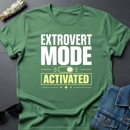 Extrovert Mode: Activated - Cosmic Motivational T-Shirt - Youniverses