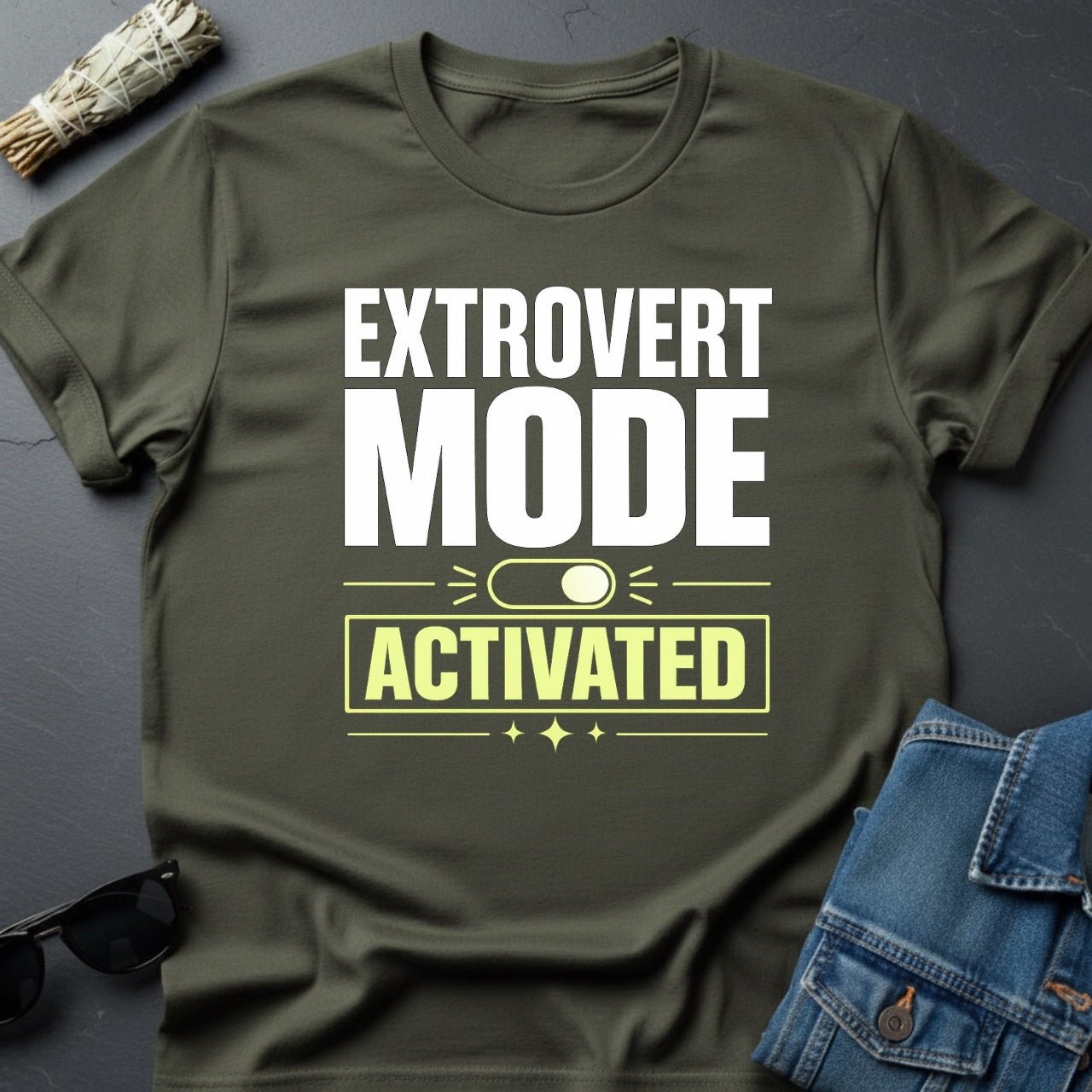 Extrovert Mode: Activated - Cosmic Motivational T-Shirt - Youniverses