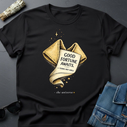 Good Fortune Awaits Fortune Cookie Graphic T-Shirt - Youniverses