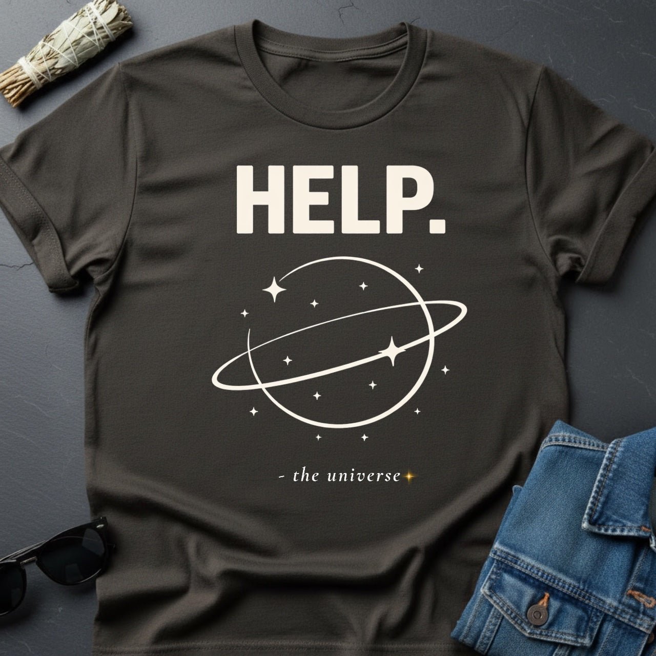 HELP. – Minimalist Sarcastic T-Shirt | Youniverses - Youniverses