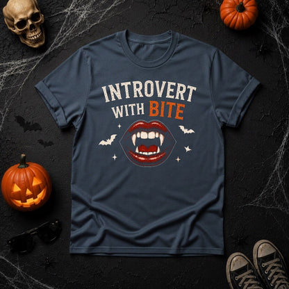 Introvert With Bite Vampire Lips Graphic T-Shirt - Youniverses