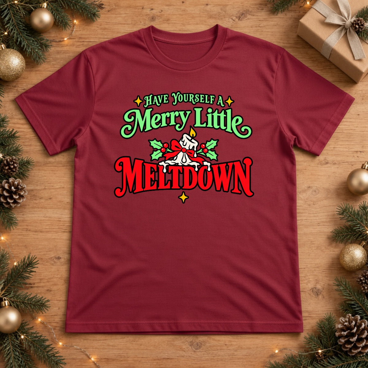 Merry Little Meltdown Christmas T-Shirt - Red