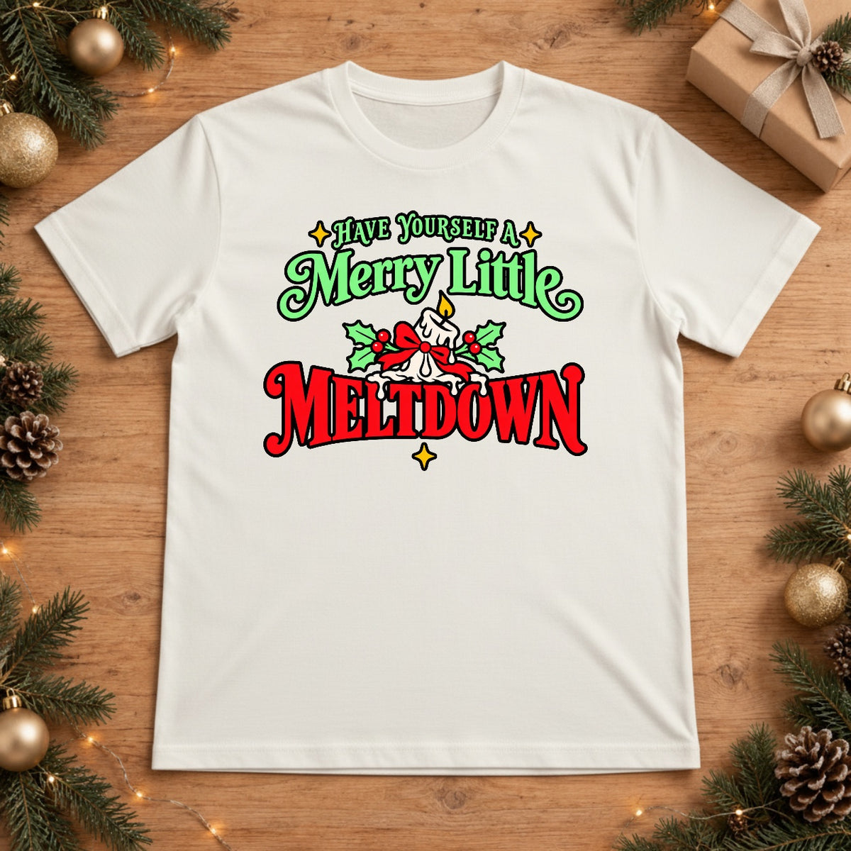 Merry Little Meltdown Christmas T-Shirt - White