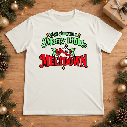 Merry Little Meltdown Christmas T-Shirt - White