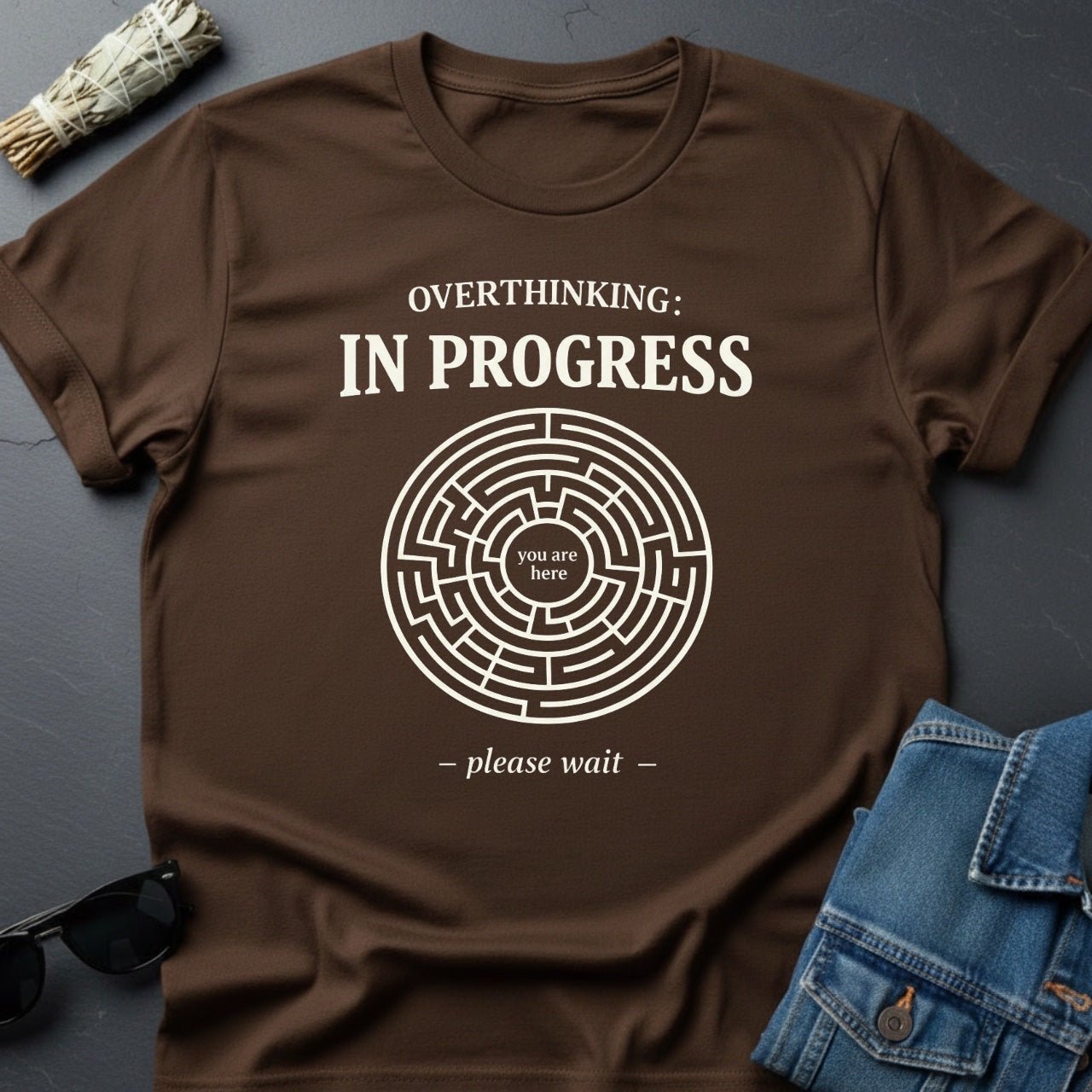 Overthinking In Progress Maze T-Shirt by Youniverses - Youniverses