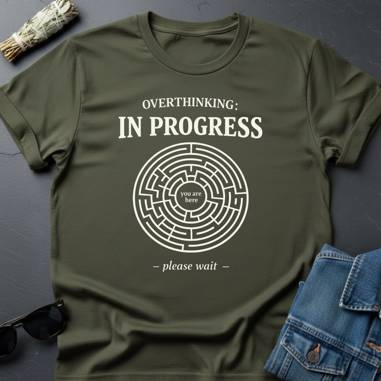 Overthinking In Progress Maze T-Shirt by Youniverses - Youniverses