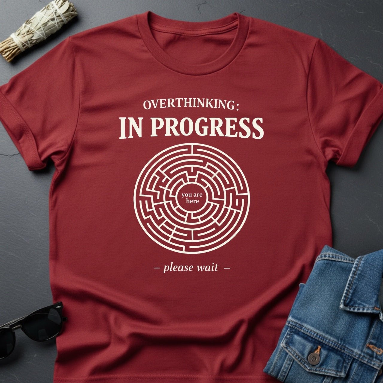 Overthinking In Progress Maze T-Shirt by Youniverses - Youniverses