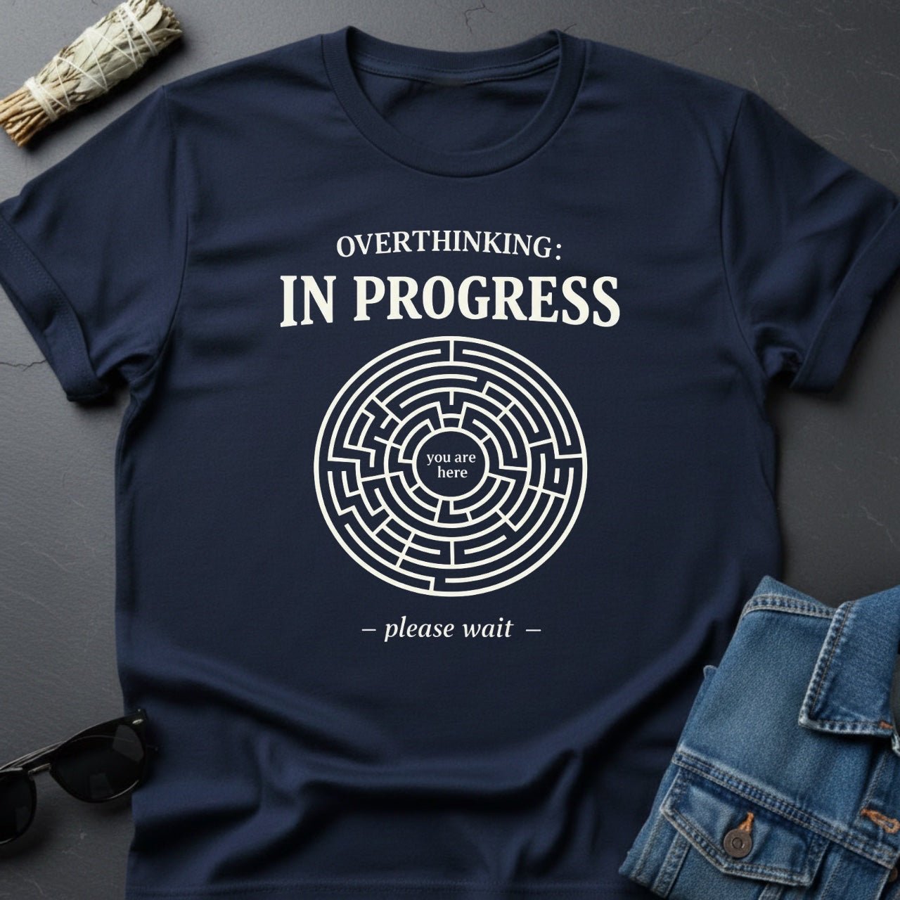 Overthinking In Progress Maze T-Shirt by Youniverses - Youniverses