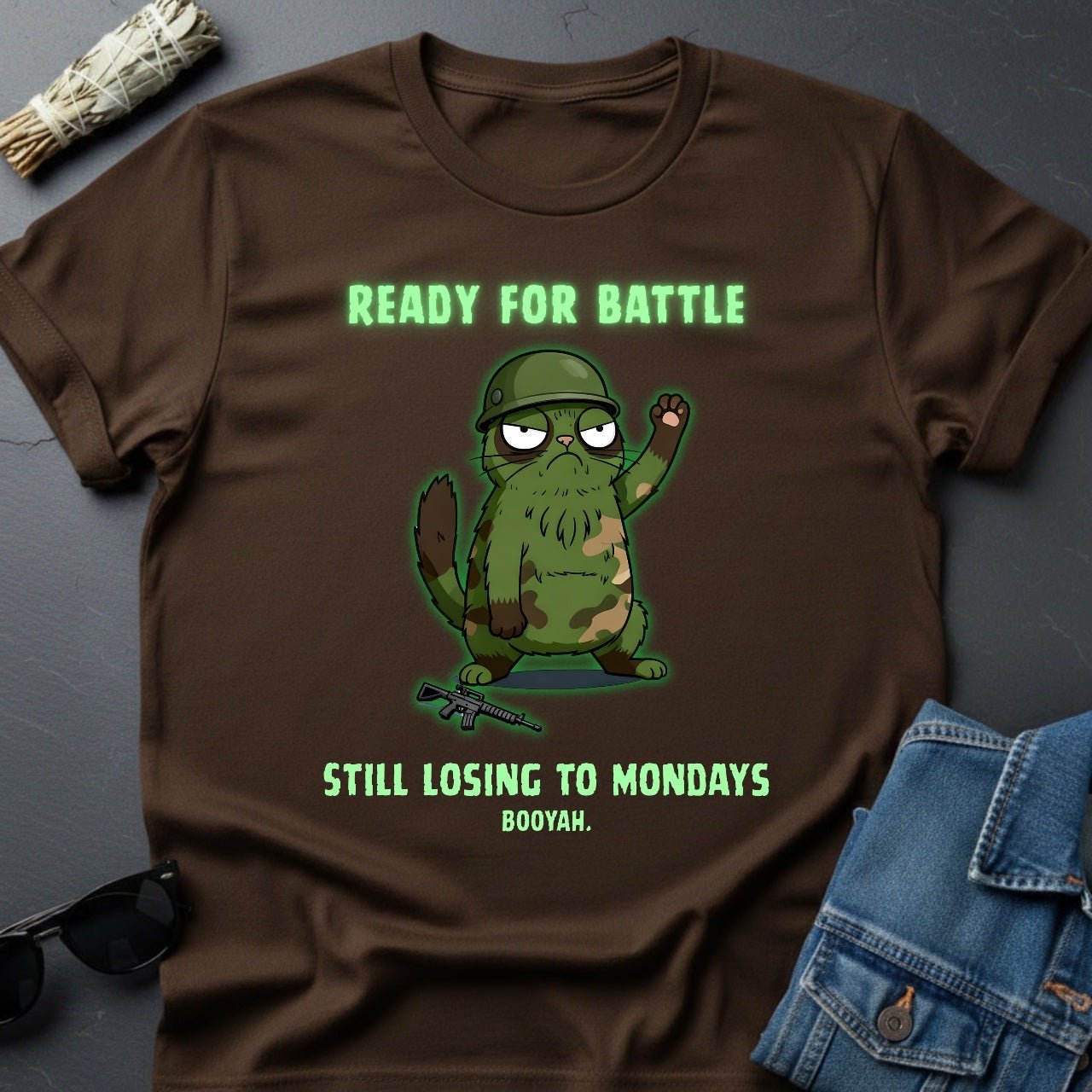 Ready for Battle, Still Losing to Mondays – Graphic T-Shirt | Youniverses - Youniverses