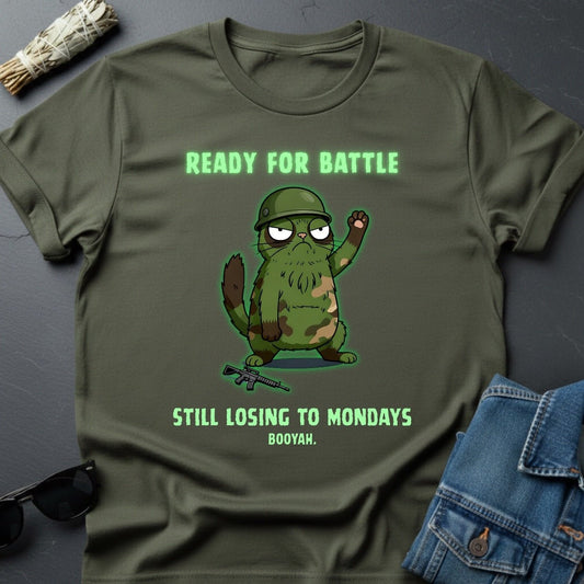 Ready for Battle, Still Losing to Mondays – Graphic T-Shirt | Youniverses - Youniverses