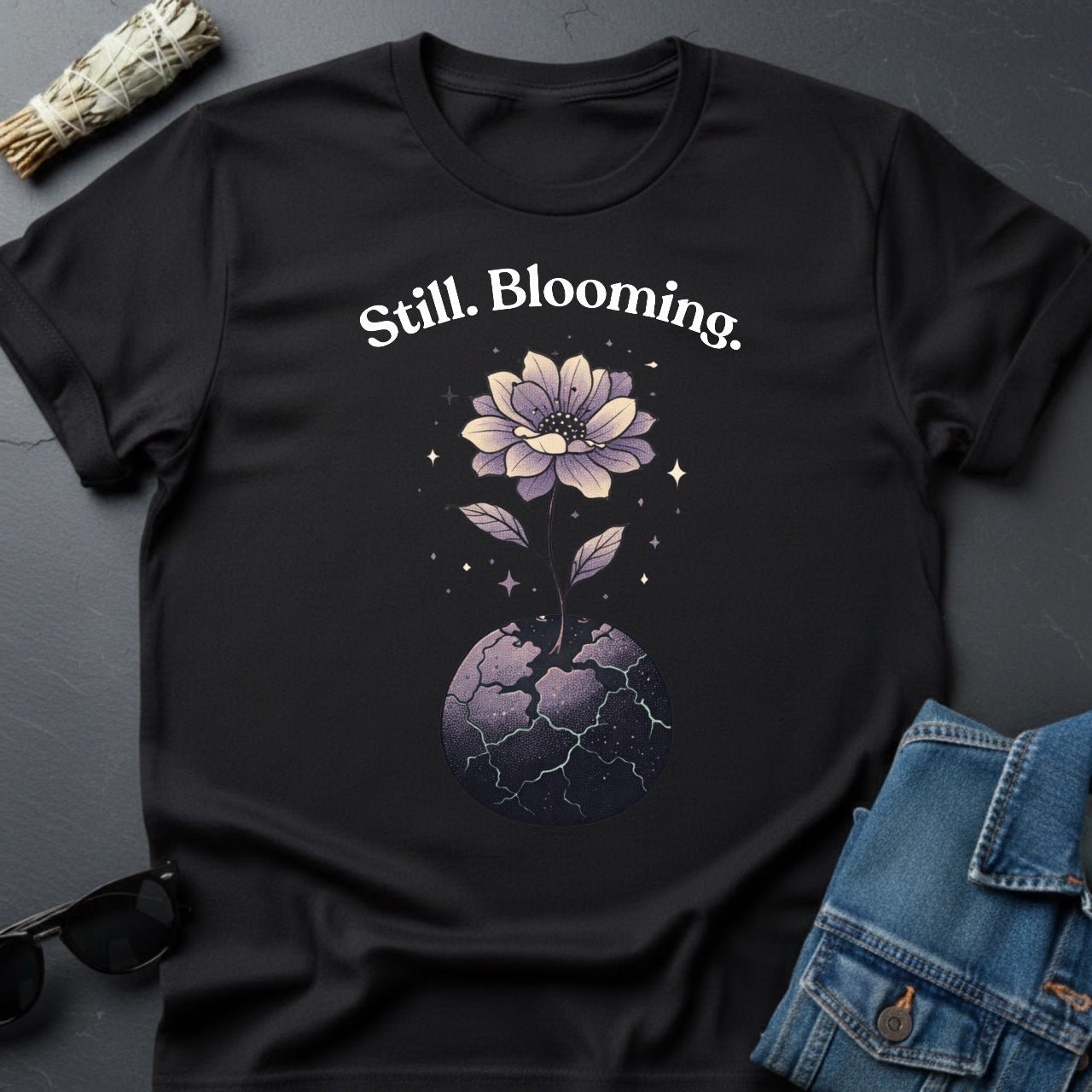 Still Blooming Cosmic Flower T-Shirt - Youniverses - Youniverses