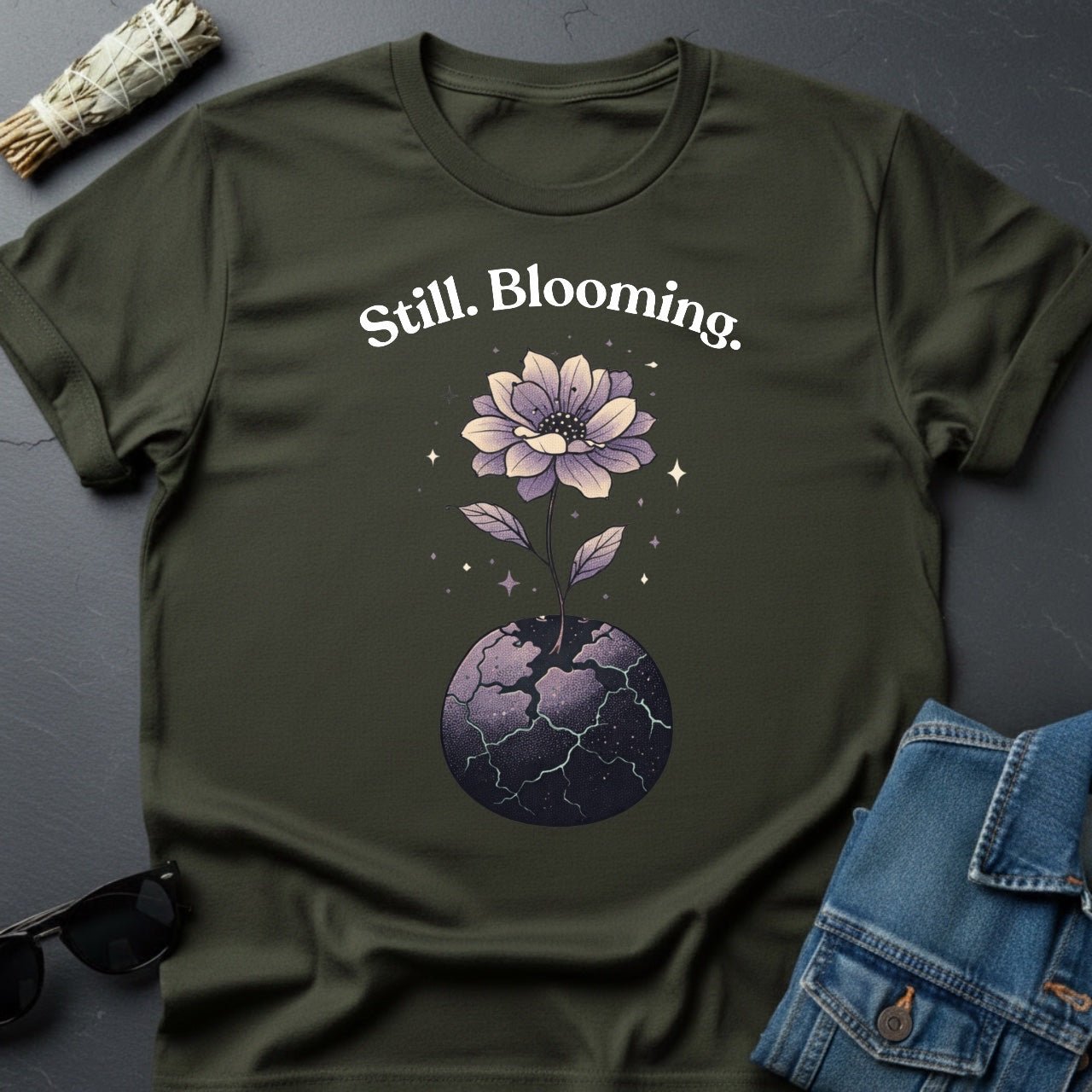 Still Blooming Cosmic Flower T-Shirt - Youniverses - Youniverses