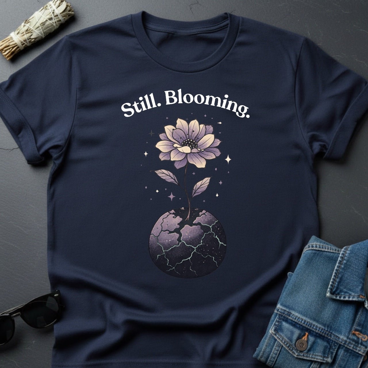 Still Blooming Cosmic Flower T-Shirt - Youniverses - Youniverses