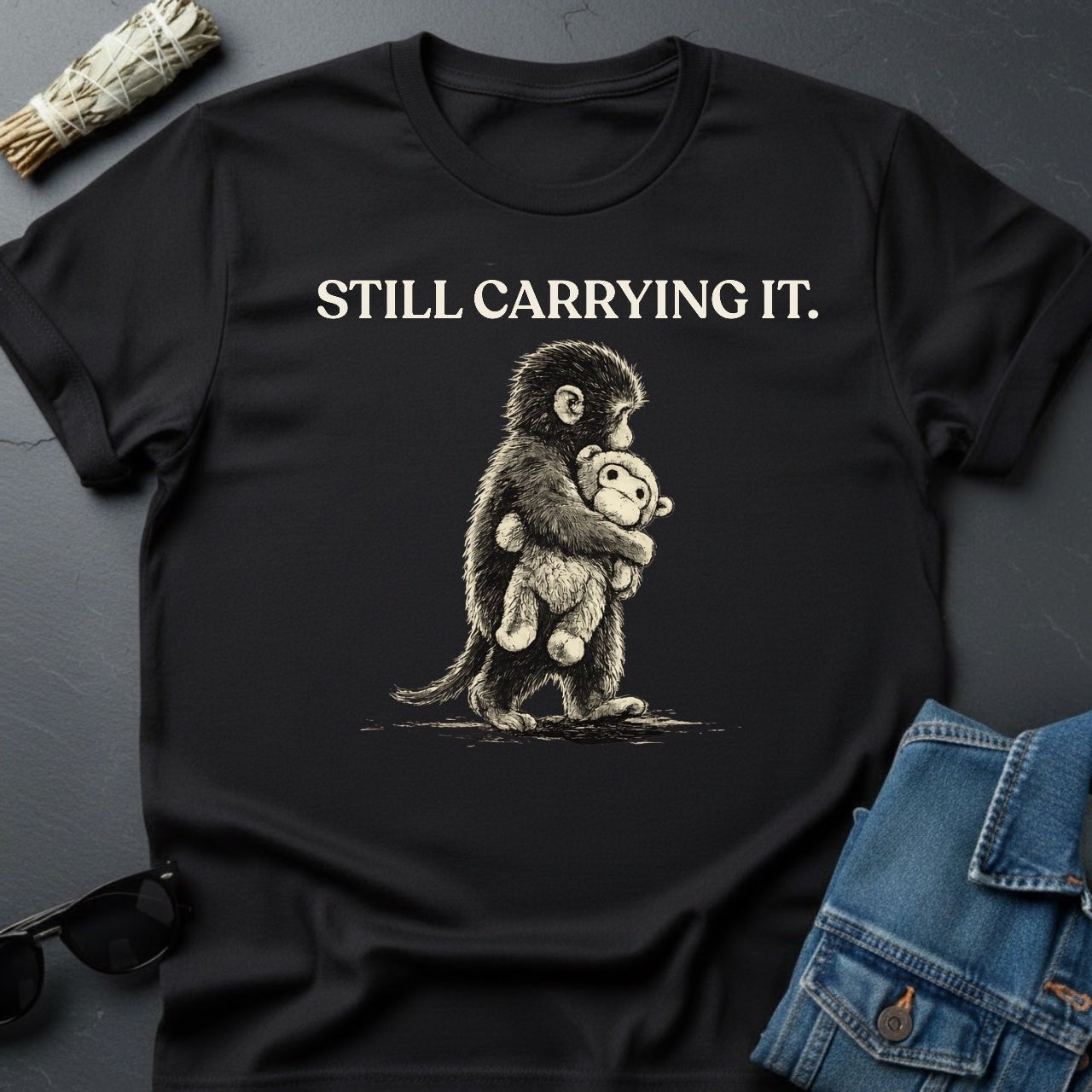 Still Carrying It – Punch Japanese Snow Monkey Graphic T-Shirt by Youniverses - Youniverses