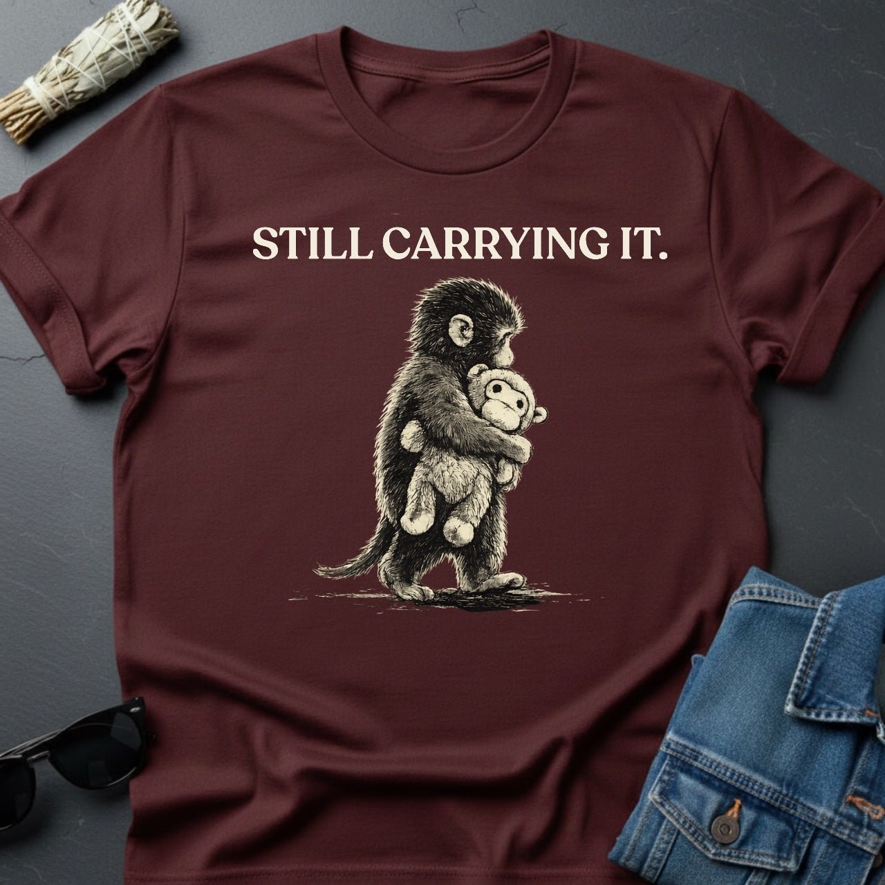 Still Carrying It – Punch Japanese Snow Monkey Graphic T-Shirt by Youniverses - Youniverses