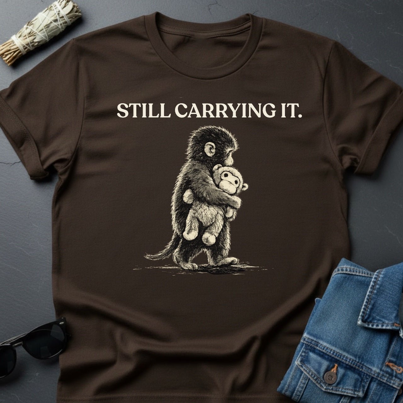 Still Carrying It – Punch Japanese Snow Monkey Graphic T-Shirt by Youniverses - Youniverses