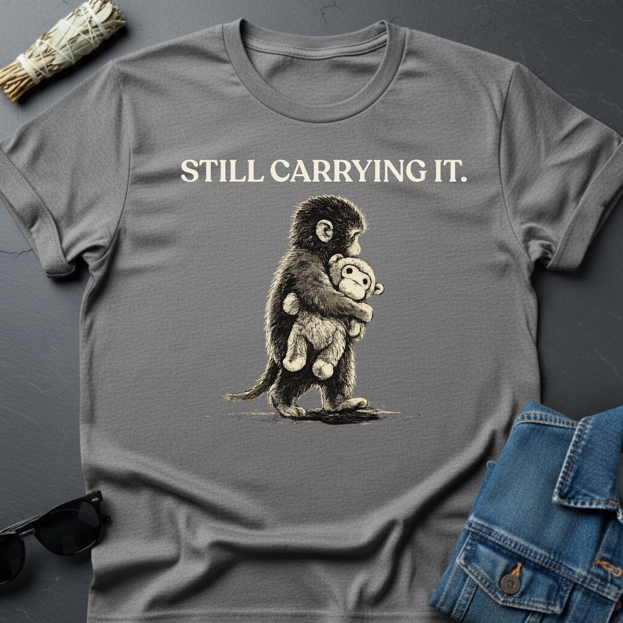 Still Carrying It – Punch Japanese Snow Monkey Graphic T-Shirt by Youniverses - Youniverses