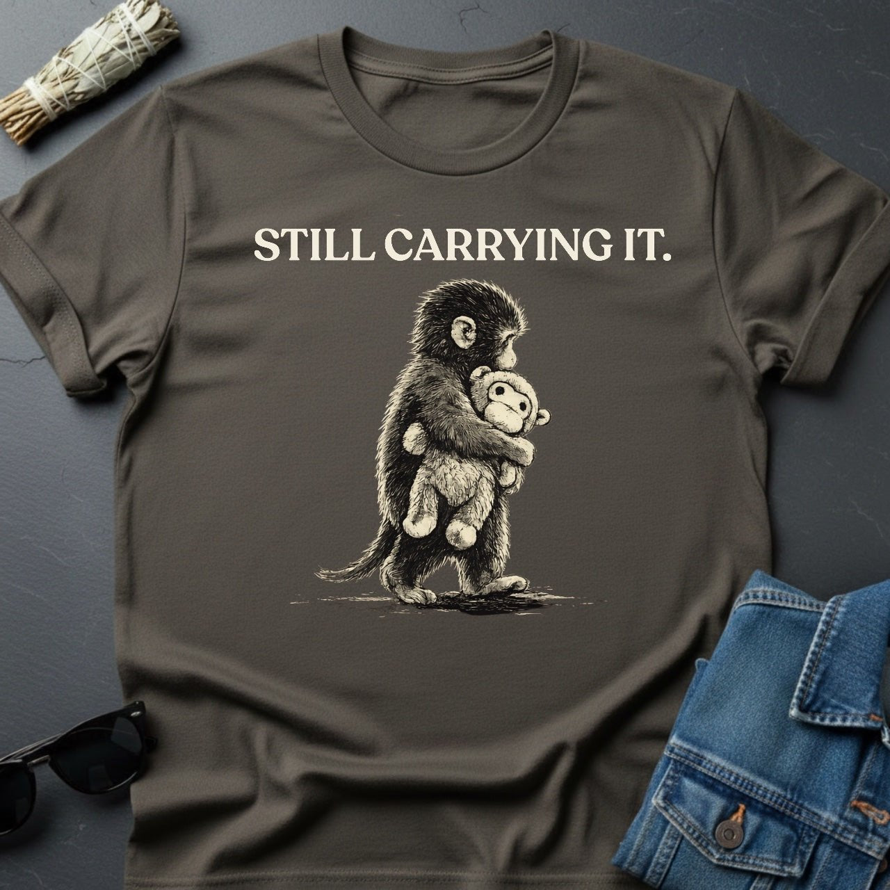 Still Carrying It – Punch Japanese Snow Monkey Graphic T-Shirt by Youniverses - Youniverses