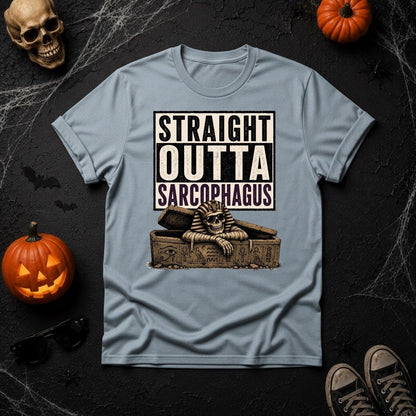 Straight Outta Sarcophagus Egyptian Pharaoh Skeleton T-Shirt - Youniverses